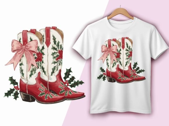 Christmas Cowboy Boots Holly Western Design Review