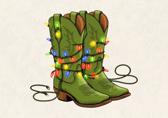 Retro Christmas Cowboy Boots with Lights Review