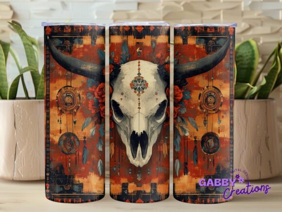 Western Bull Skull Tumbler Wrap Design Review